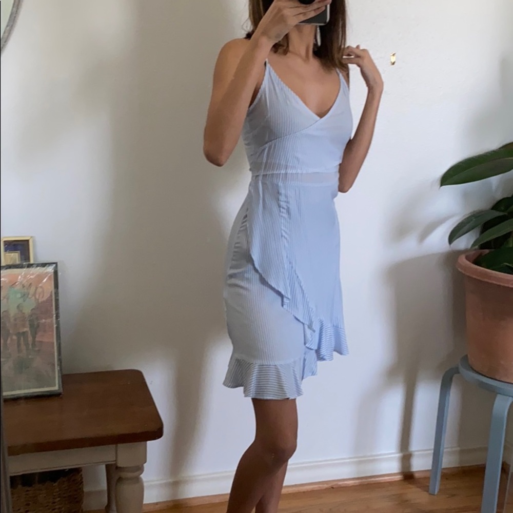 Blue and white stripped dress